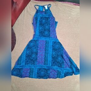 Mossimo Supply Co. Blue and Purple Midi Dress